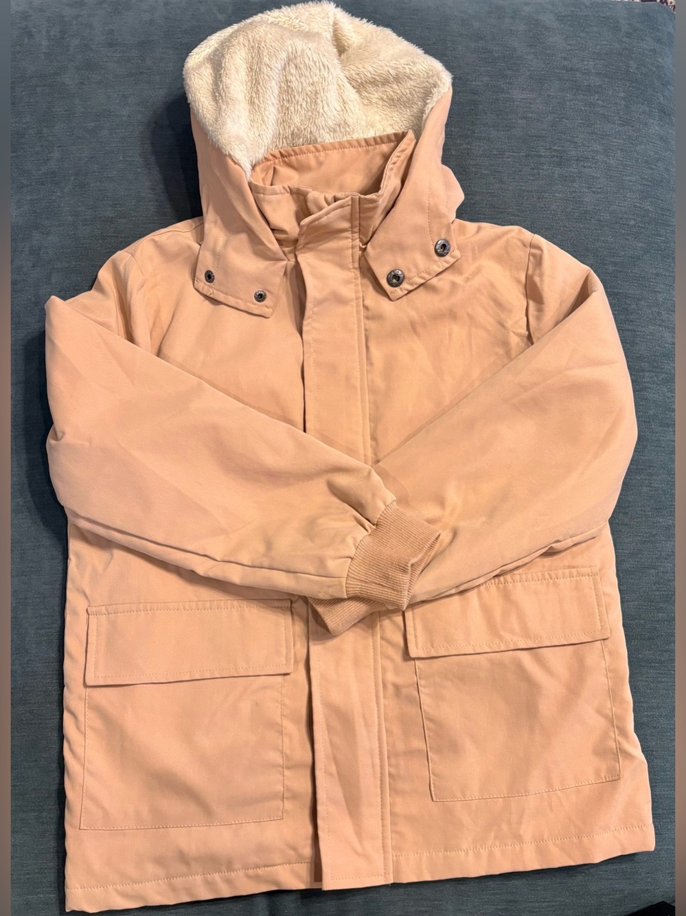 Boy’s Hooded Winter Parka Jacket - Tan